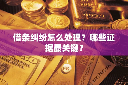 北京借条纠纷怎么处理？哪些证据最关键？