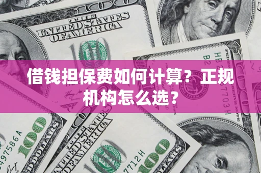 北京借钱担保费如何计算？正规机构怎么选？