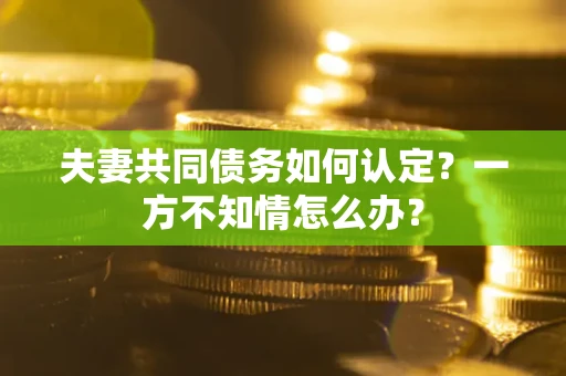 北京夫妻共同债务如何认定？一方不知情怎么办？
