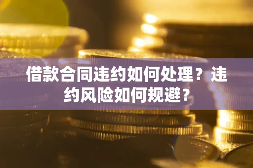 北京借款合同违约如何处理？违约风险如何规避？